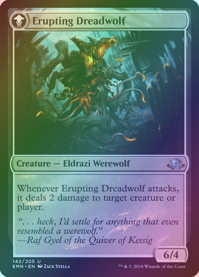 Smoldering Werewolf // Erupting Dreadwolf (EMN) (142) / Foil — cara 2 de 2