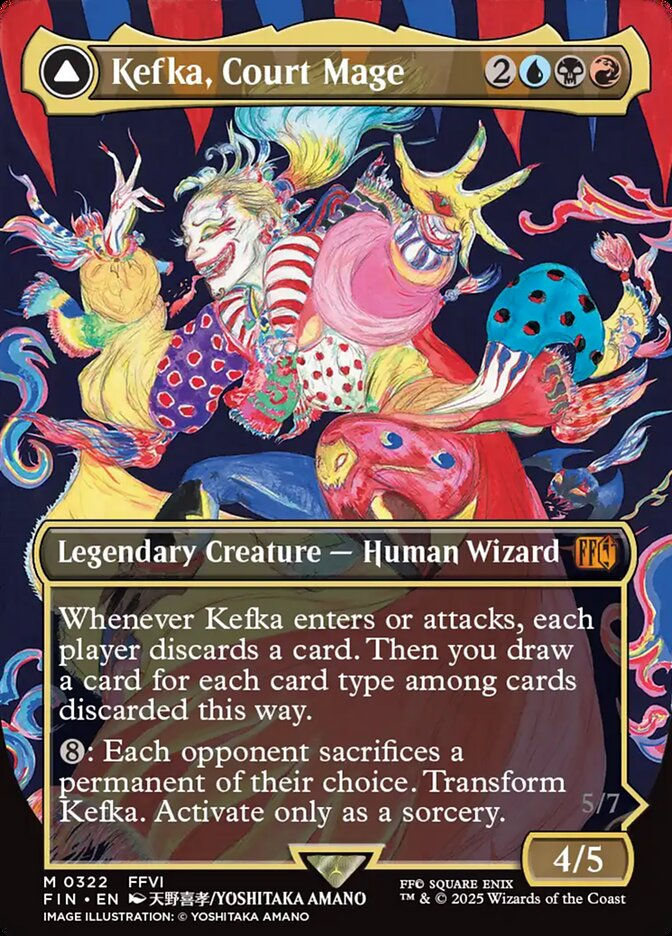 Kefka, Court Mage // Kefka, Ruler of Ruin (FIN) (322) / Borderless — cara 1 de 2