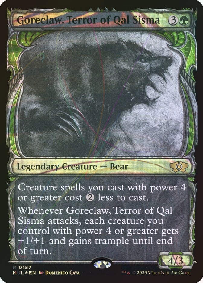 Goreclaw, Terror of Qal Sisma (MUL) (157) / Showcase / Halo Foil