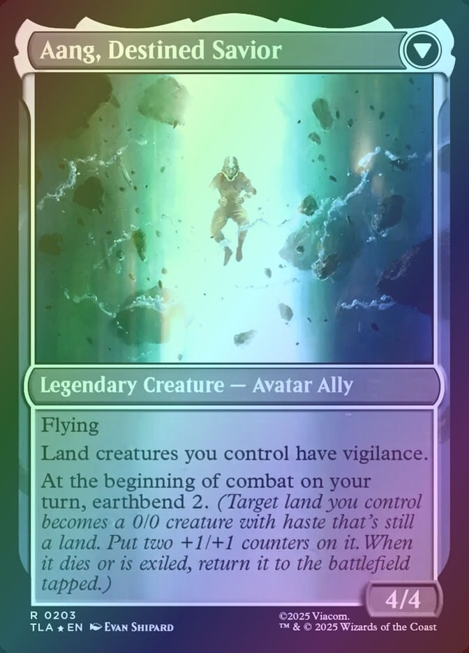 Aang, at the Crossroads // Aang, Destined Savior (PTLA) (203s) / Foil — cara 2 de 2