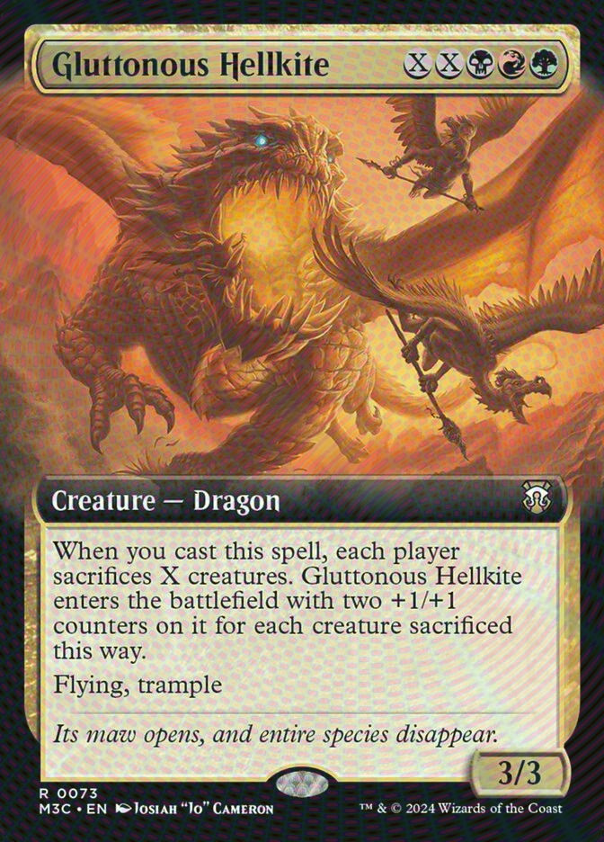 Gluttonous Hellkite (M3C) (73) / Extended Art / Ripple Foil