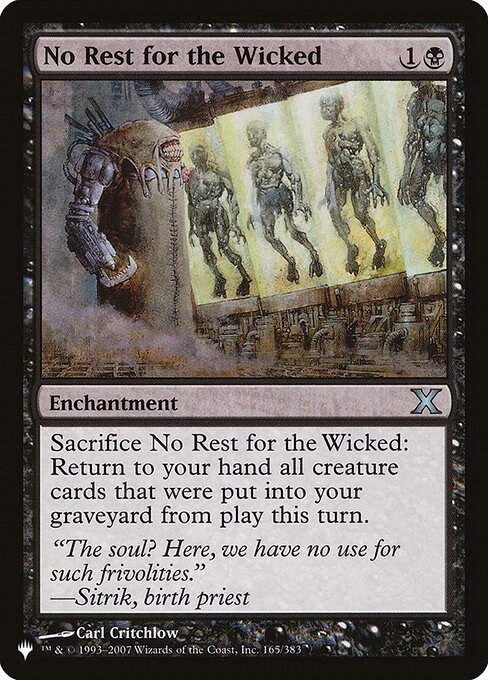 No Rest for the Wicked (PLST) (10E-165)