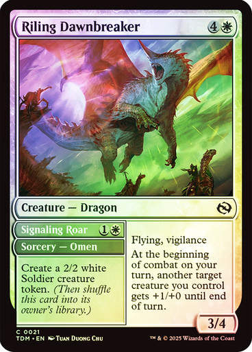 Riling Dawnbreaker // Signaling Roar (TDM) (21) / Foil