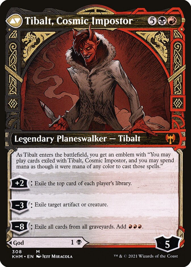 Valki, God of Lies // Tibalt, Cosmic Impostor (KHM) (308) / Showcase — cara 2 de 2