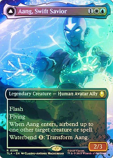 Aang, Swift Savior // Aang and La, Ocean's Fury (TLA) (298) / Borderless / Foil