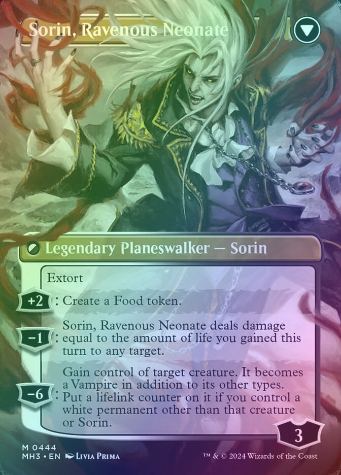 Sorin of House Markov // Sorin, Ravenous Neonate (MH3) (444) / Borderless / Foil — cara 2 de 2