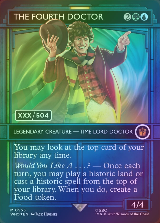 The Fourth Doctor (WHO) (555z) / Borderless / Showcase / Double Rainbow Foil