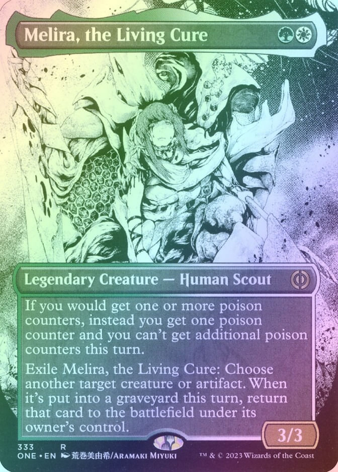 Melira, the Living Cure (ONE) (333) / Borderless / Showcase / Foil
