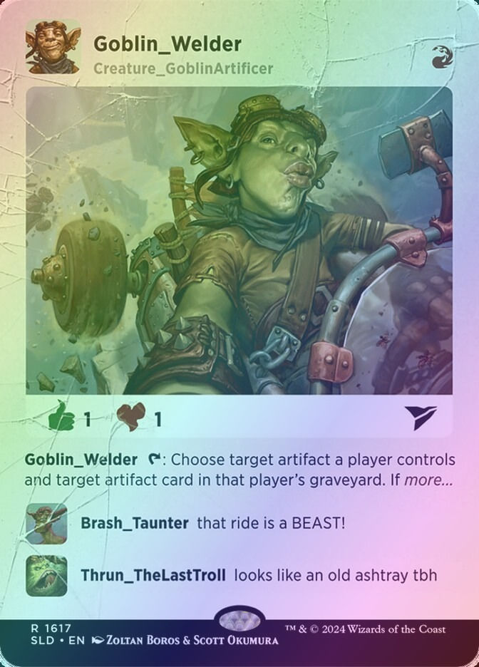 Goblin Welder (SLD) (1617) / Borderless / Rainbow Foil
