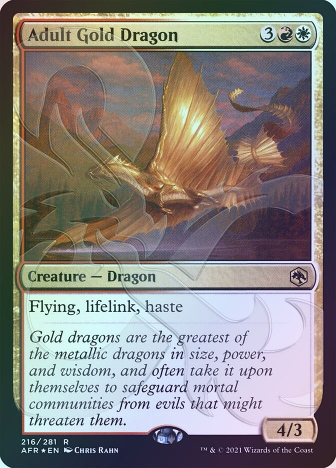 Adult Gold Dragon (PAFR) (216a) / Embossed Foil