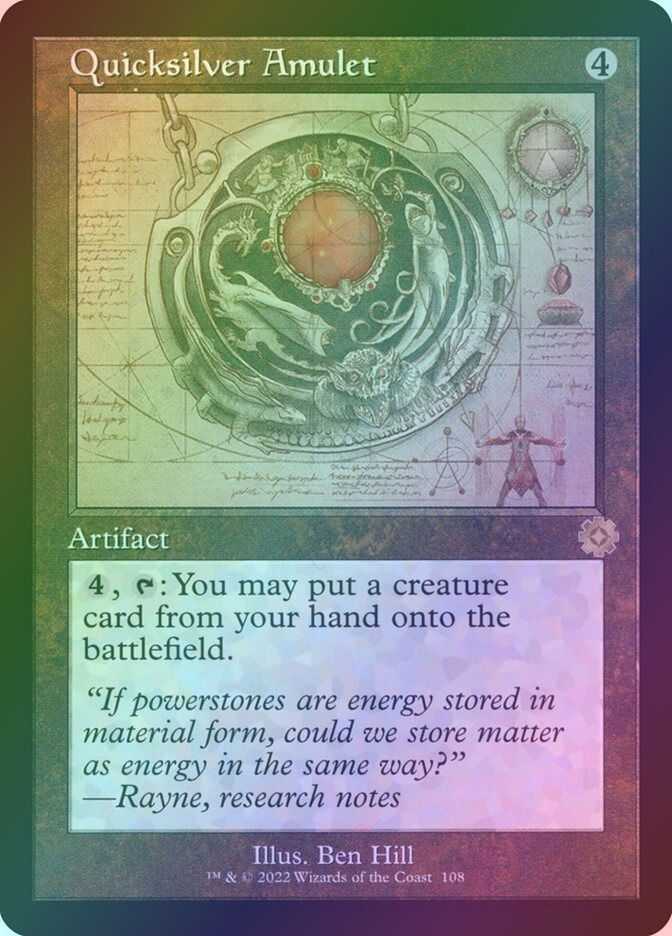 Quicksilver Amulet (BRR) (108) / Foil / Schematic