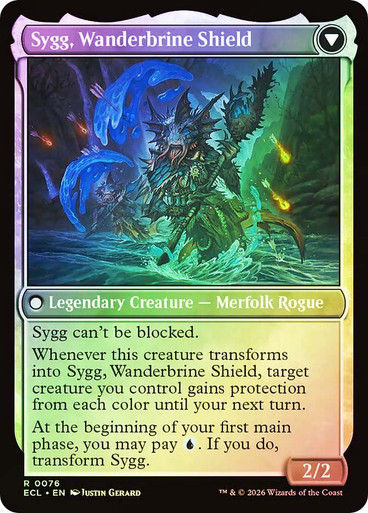 Sygg, Wanderwine Wisdom // Sygg, Wanderbrine Shield (ECL) (76) / Foil — cara 2 de 2