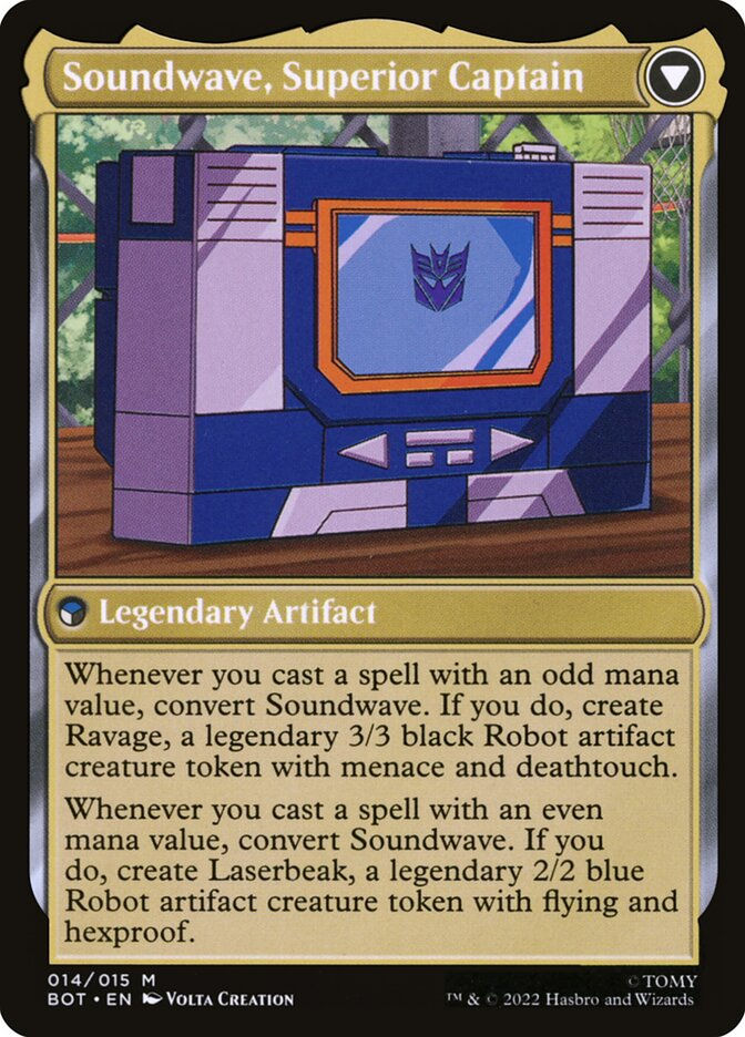 Soundwave, Sonic Spy // Soundwave, Superior Captain (BOT) (14) — cara 2 de 2