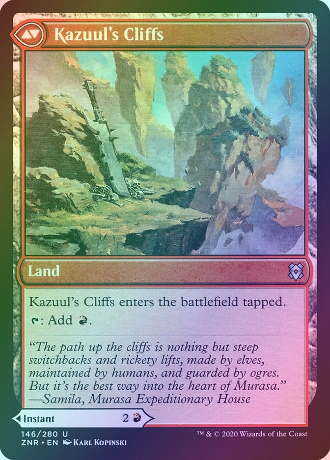 Kazuul's Fury // Kazuul's Cliffs (ZNR) (146) / Foil — cara 2 de 2