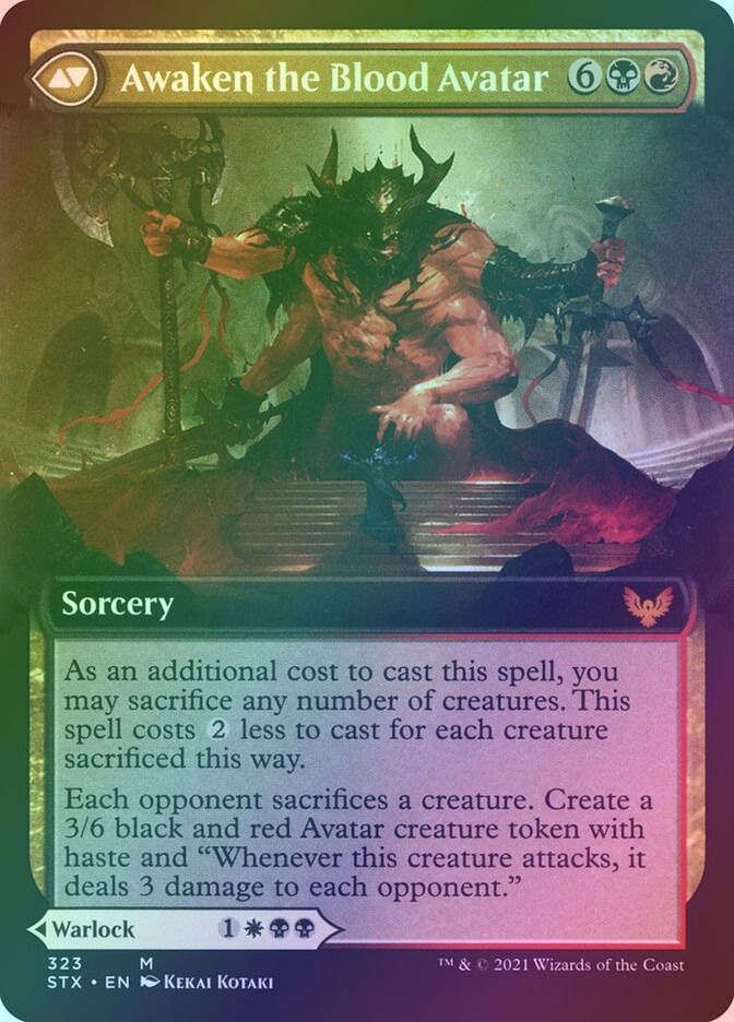 Extus, Oriq Overlord // Awaken the Blood Avatar (STX) (323) / Foil — cara 2 de 2