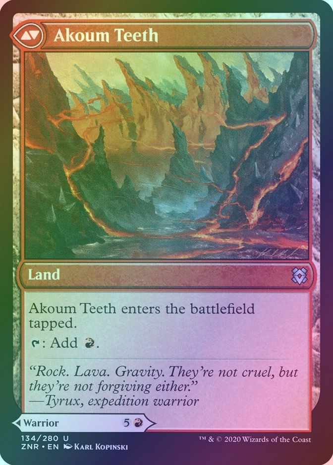 Akoum Warrior // Akoum Teeth (ZNR) (134) / Foil — cara 2 de 2