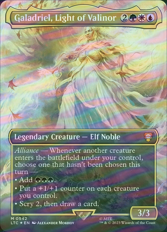 Galadriel, Light of Valinor (LTC) (542) / Borderless / Surge Foil