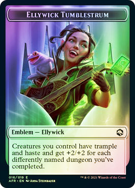 Token (Dog Illusion // Ellywick Emblem) (TAFR) / Foil — cara 2 de 2