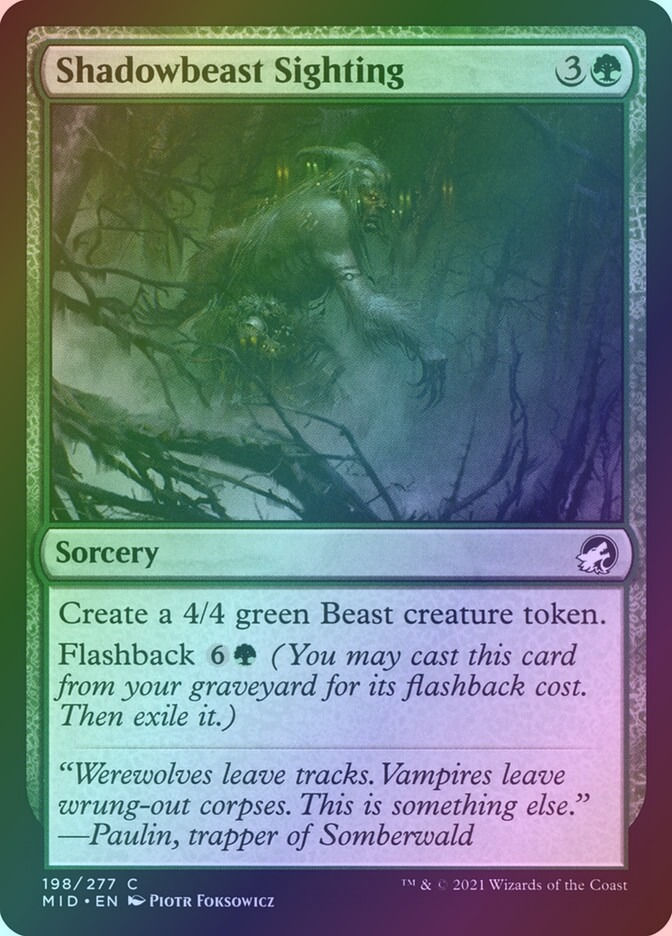 Shadowbeast Sighting (MID) (198) / Foil