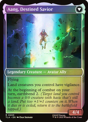Aang, at the Crossroads // Aang, Destined Savior (TLA) (203) / Foil — cara 2 de 2