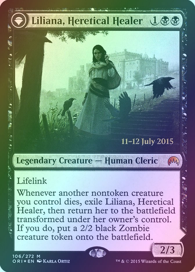 Liliana, Heretical Healer // Liliana, Defiant Necromancer (PORI) (106s) / Foil — cara 1 de 2