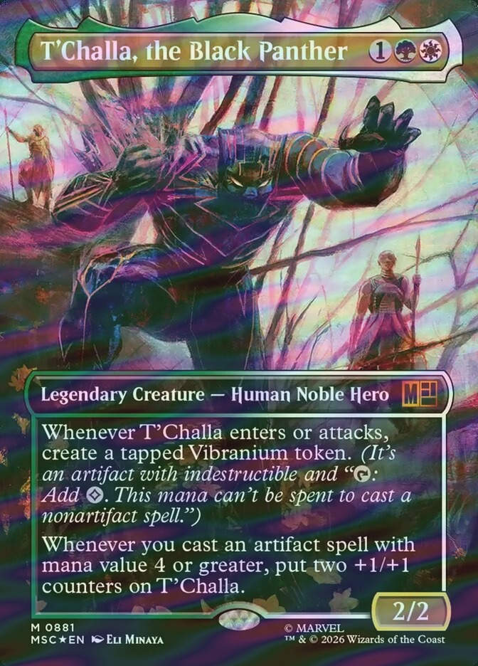 T'Challa, the Black Panther (MSC) (881) / Borderless / Surge Foil