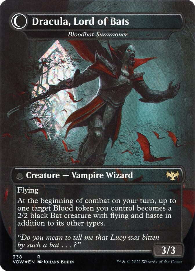 Voldaren Bloodcaster // Bloodbat Summoner (VOW) (338) / Borderless — cara 2 de 2