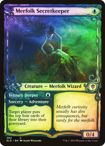 Merfolk Secretkeeper // Venture Deeper (ELD) (284) / Showcase / Foil
