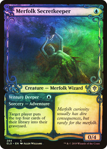 Merfolk Secretkeeper // Venture Deeper (ELD) (284) / Showcase / Foil