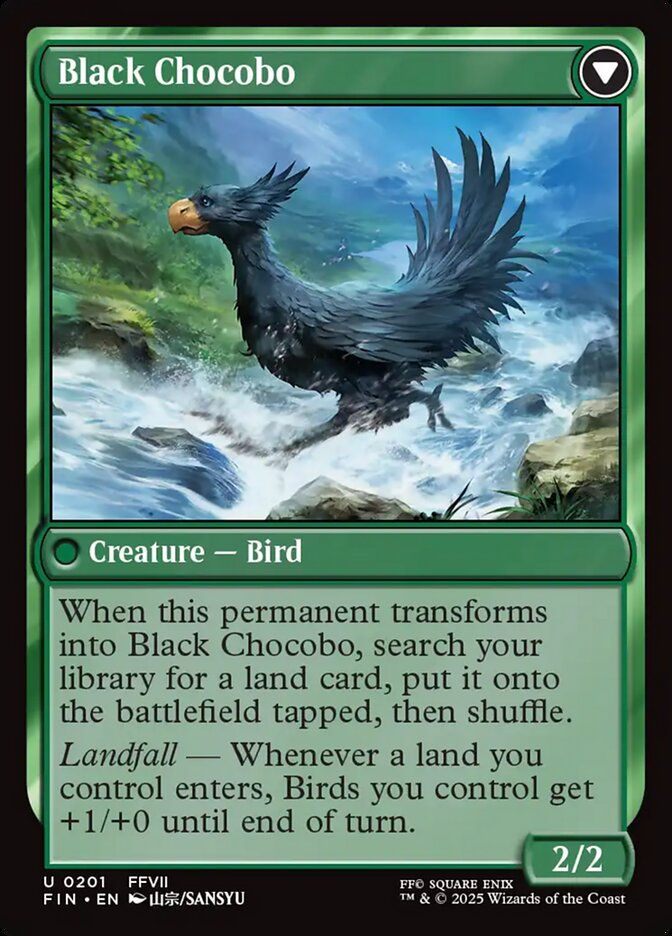 Sidequest: Raise a Chocobo // Black Chocobo (FIN) (201) — cara 2 de 2
