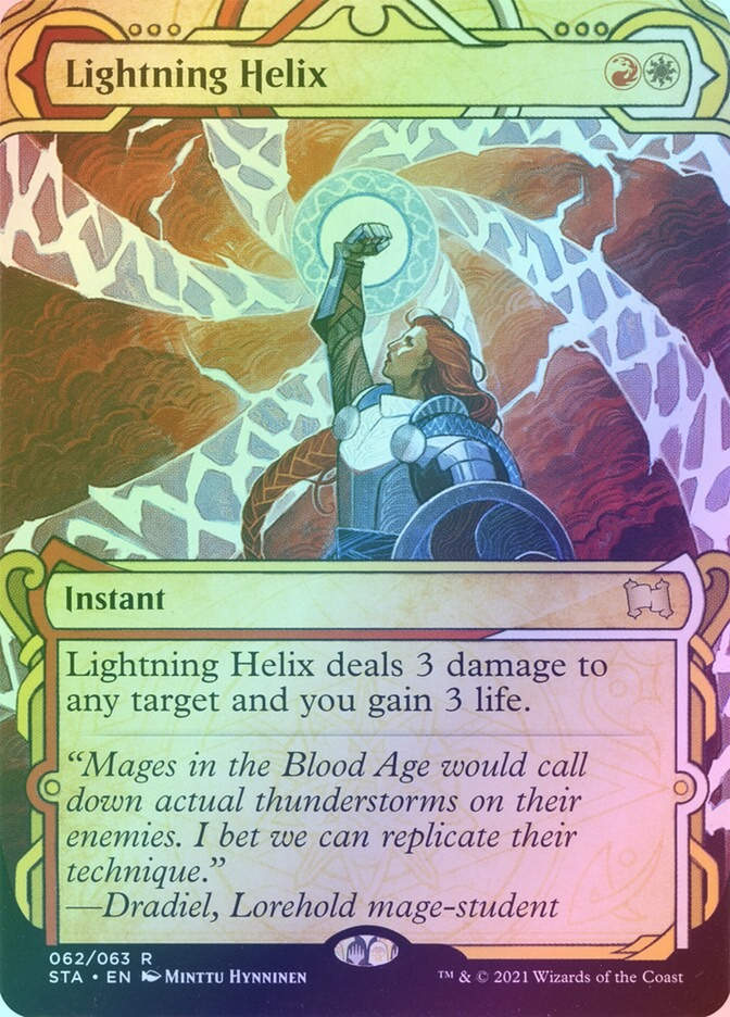 Lightning Helix (STA) (62) / Borderless / Showcase / Foil