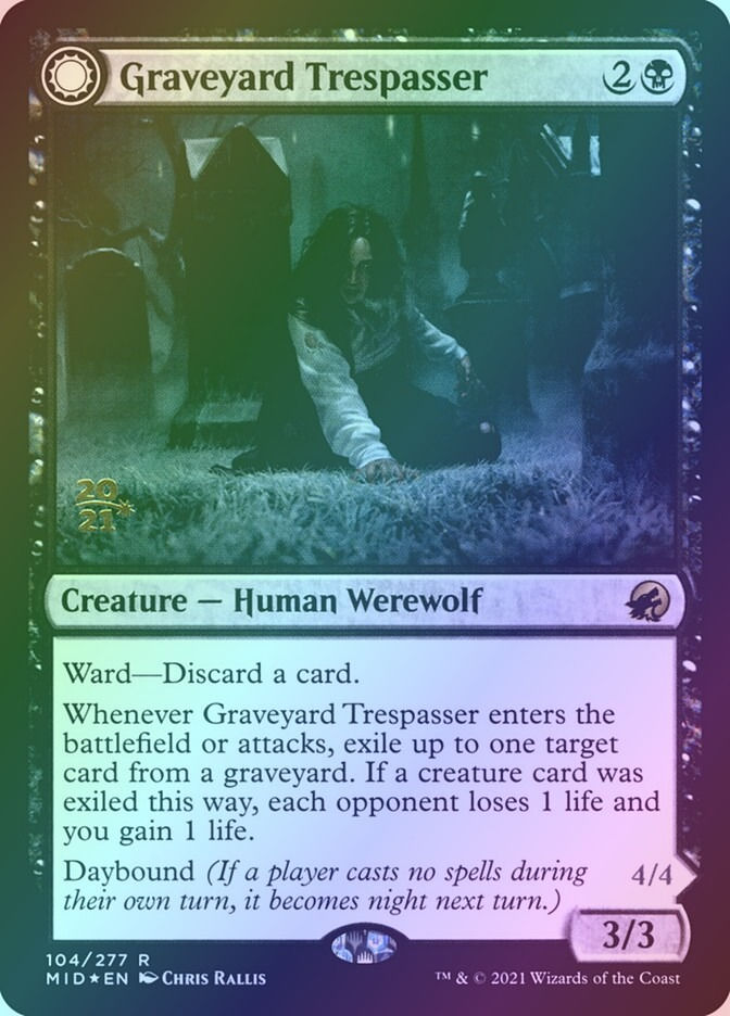 Graveyard Trespasser // Graveyard Glutton (PMID) (104s) / Foil — cara 1 de 2