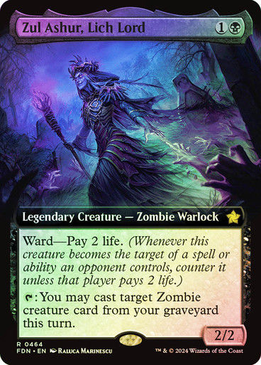 Zul Ashur, Lich Lord (FDN) (464) / Foil / Extended Art