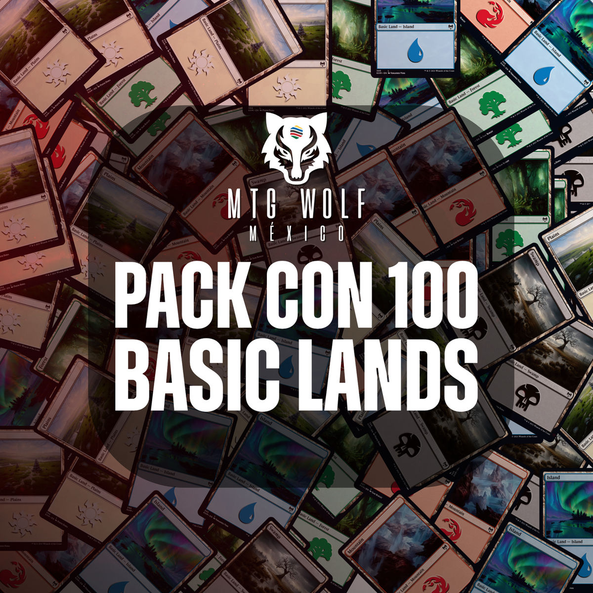 Pack con 100 Basic Lands