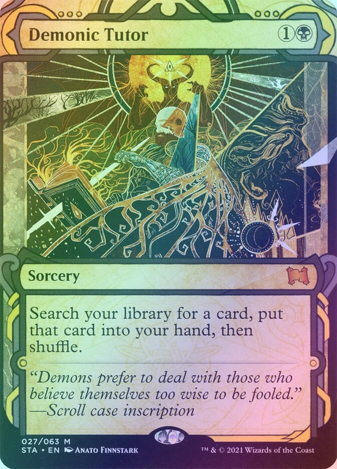 Demonic Tutor (STA) (27) / Borderless / Showcase / Foil