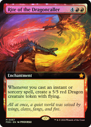 Rite of the Dragoncaller (FDN) (467) / Foil / Extended Art