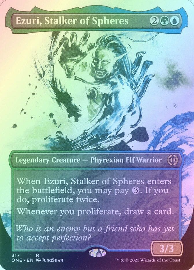 Ezuri, Stalker of Spheres (ONE) (317) / Borderless / Showcase / Foil