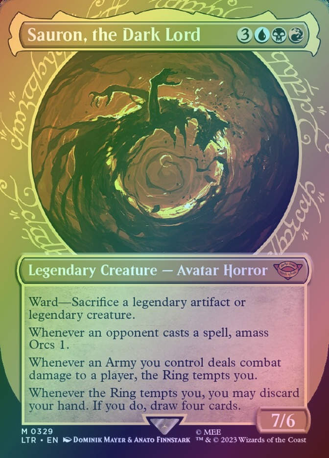 Sauron, the Dark Lord (LTR) (329) / Borderless / Showcase / Foil