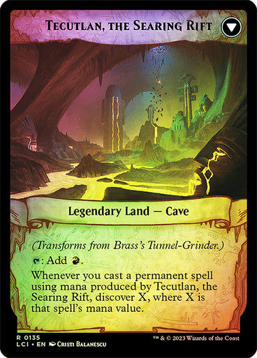 Brass's Tunnel-Grinder // Tecutlan, the Searing Rift (lci) / Foil — cara 2 de 2