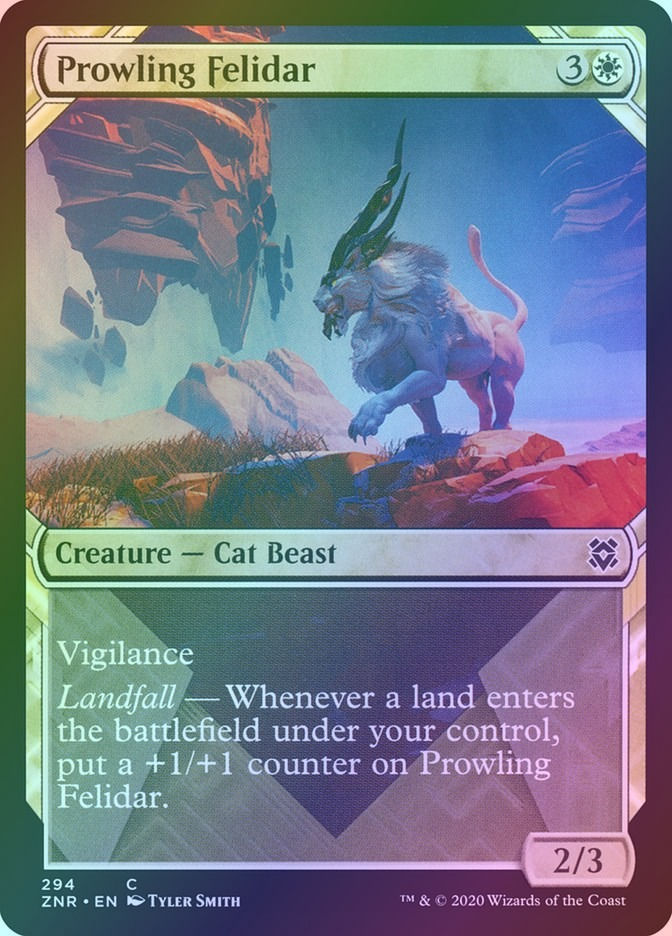 Prowling Felidar (ZNR) (294) / Showcase / Foil