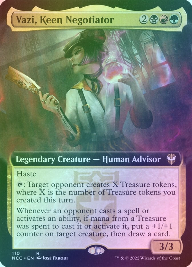Vazi, Keen Negotiator (NCC) (110) / Extended Art / Foil