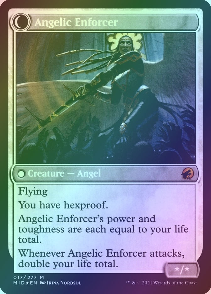 Enduring Angel // Angelic Enforcer (PMID) (17s) / Foil — cara 2 de 2