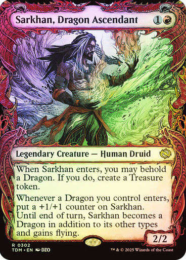 Sarkhan, Dragon Ascendant (TDM) (302) / Foil / Showcase