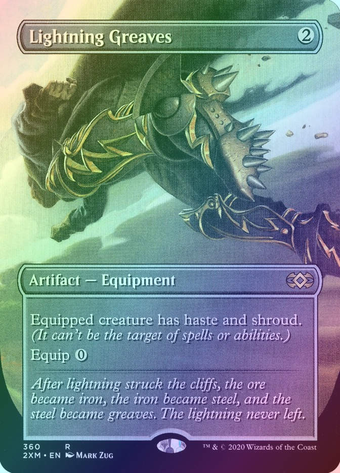Lightning Greaves (2XM) (360) / Borderless / Foil