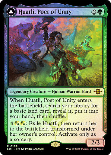 Huatli, Poet of Unity // Roar of the Fifth People (lci) / Foil — cara 1 de 2