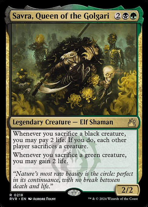 Savra, Queen of the Golgari (rvr) (218)