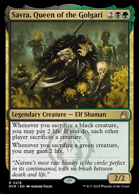 Savra, Queen of the Golgari (rvr) (218)