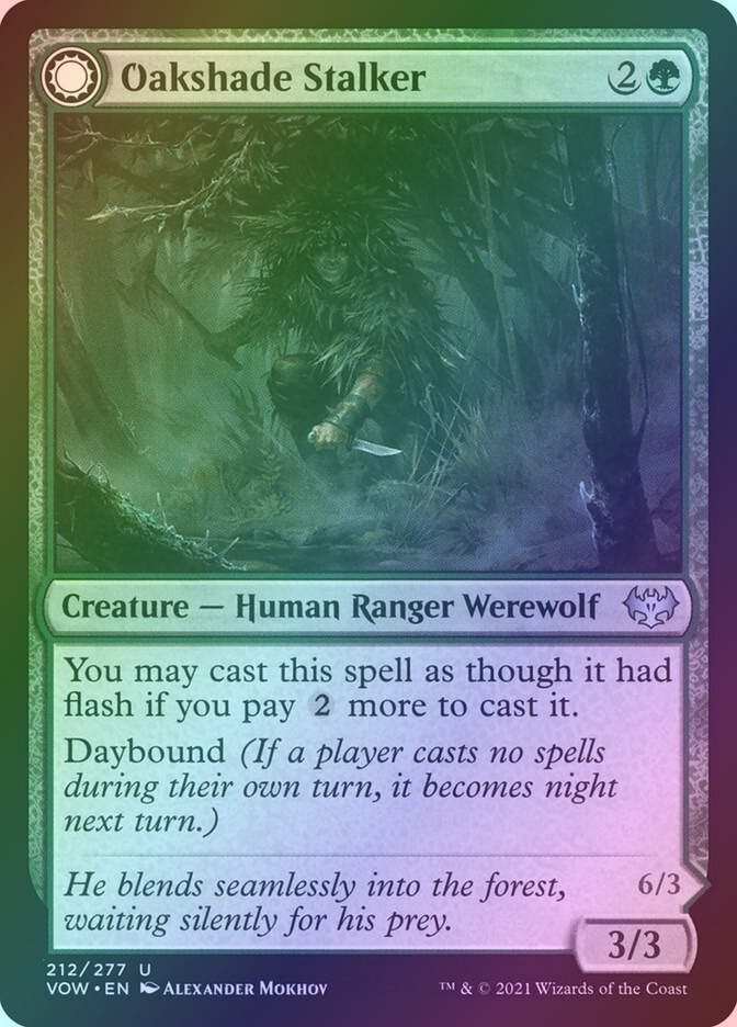 Oakshade Stalker // Moonlit Ambusher (VOW) (212) / Foil