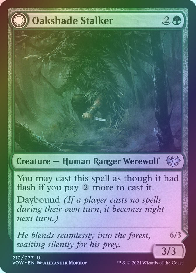 Oakshade Stalker // Moonlit Ambusher (VOW) (212) / Foil — cara 1 de 2