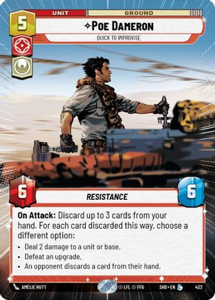 Poe Dameron - Quick to Improvise (Hyperspace) (SHD_#422) / Foil